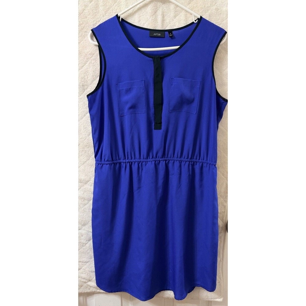 Apt. 9 Women's Cobalt Blue Sleeveless Shift Dress with Pockets Size M - Picture 6 of 10